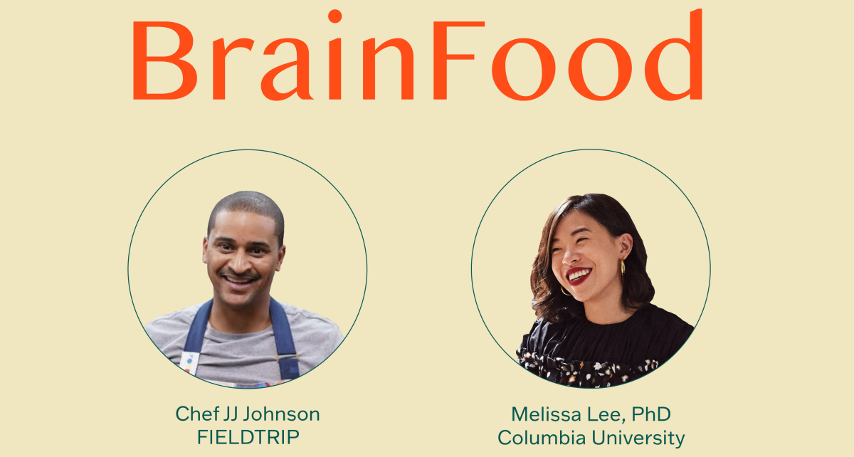 BrainFood Poster brainfood with image of event speakers.