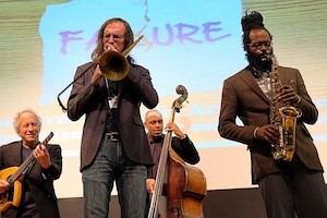 Musicians from Elevator Repair Service take to the stage during “Failure in the Arts – Music.” Musicians performing