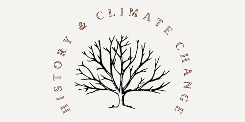 Tree graphic with words history and climate change