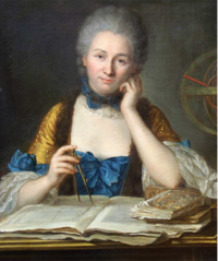 Painting of scientist, mathematician, and philosopher Émilie du Châtelet