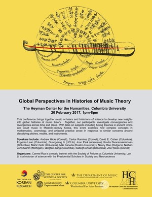 Flier on yellow background of Global Histories of Music Theory event