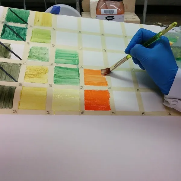 student painting