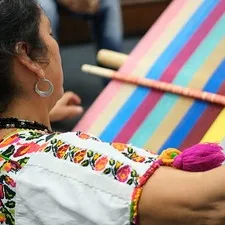 person weaving