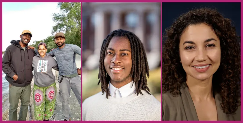 Tricia “Blyss” Wallace, Sage Michael, and Reggie Ford, Cameron Clarke, and Hadeel Assali