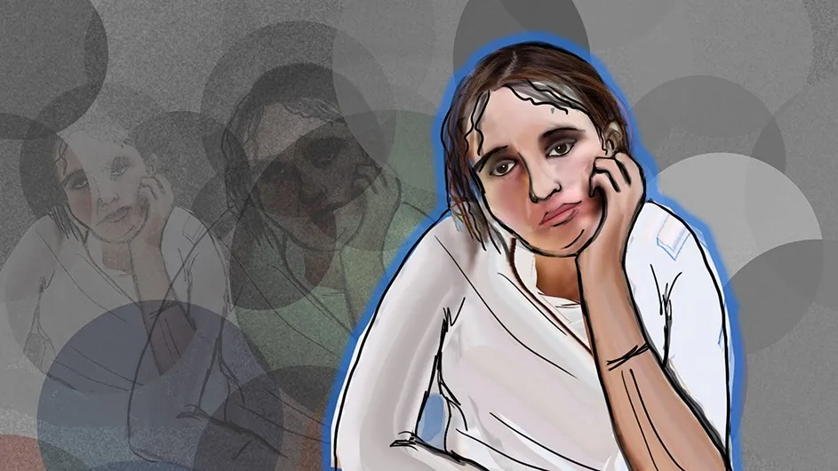graphic of girl looking bored