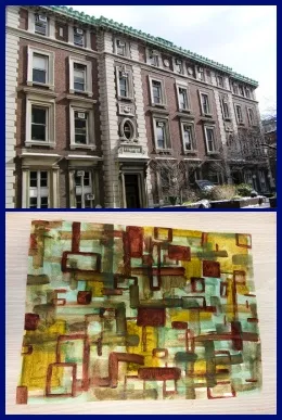 photo of fayerweather hall; anamika's abstract painting