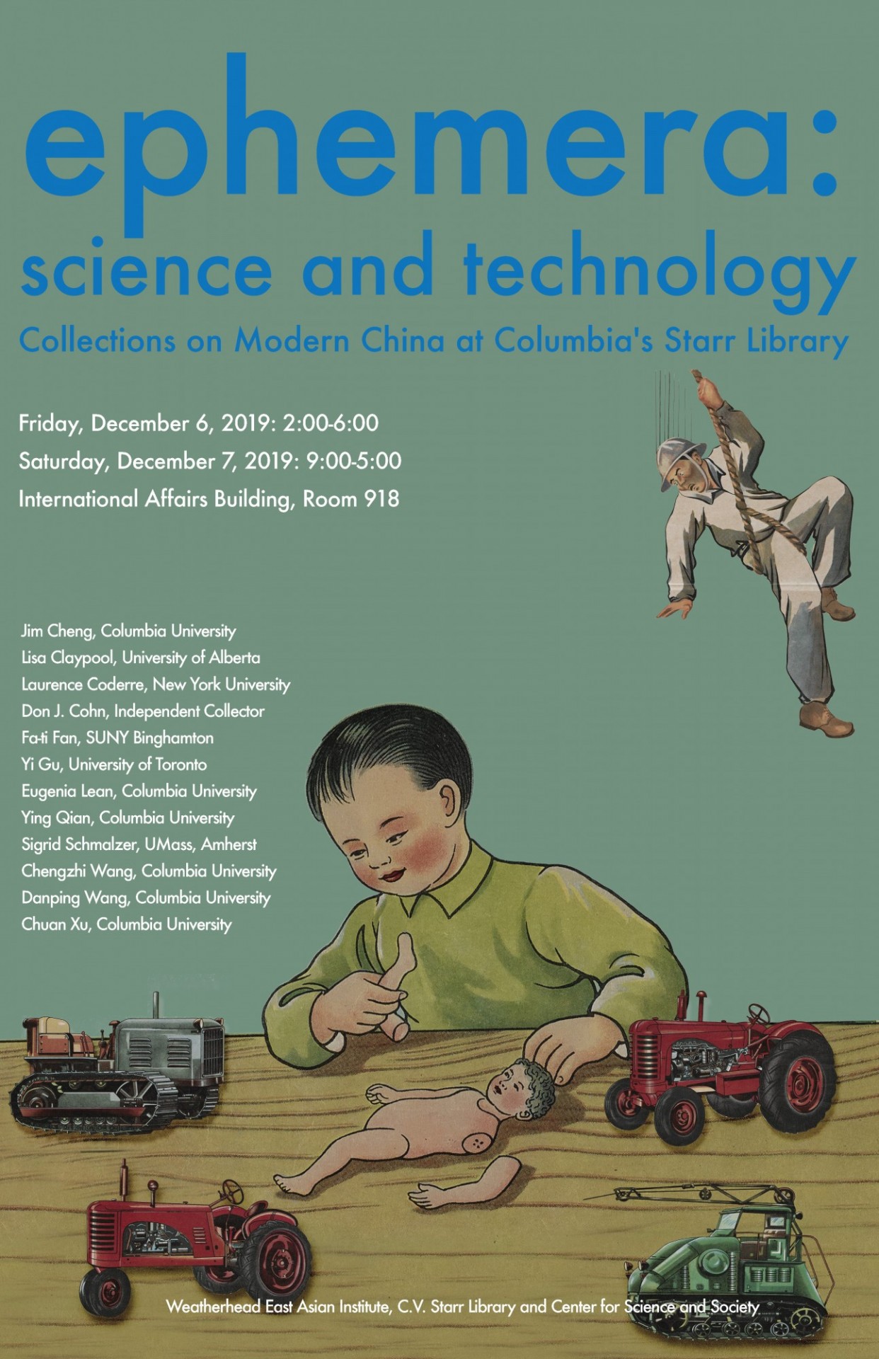 poster of ephemera conference, boy dismembering a doll