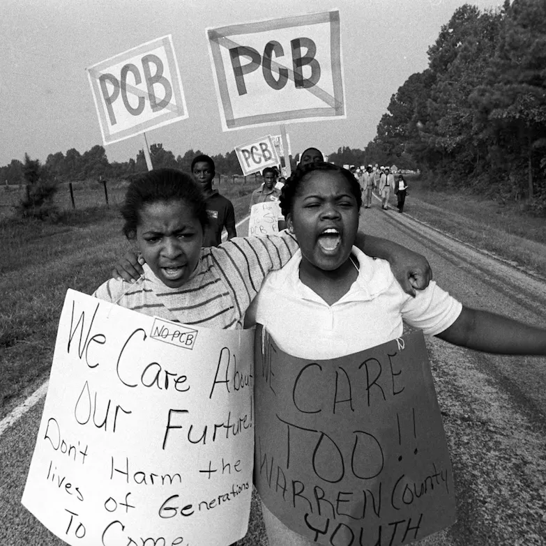 two young girls protesting