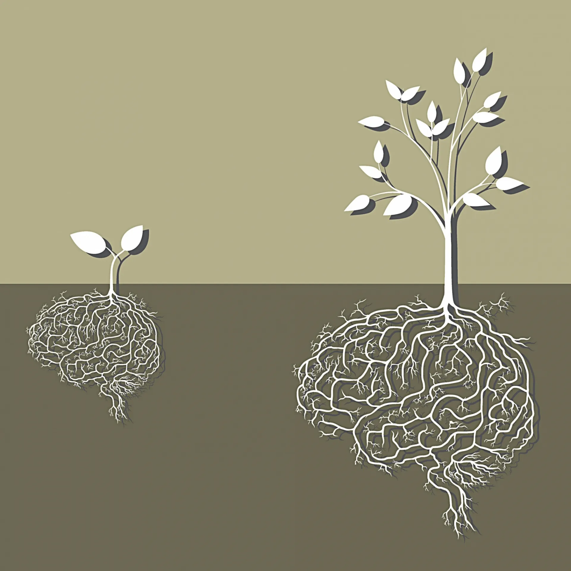 Graphic of roots below a tree. 