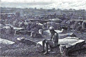 Illustration of a worker in the fields