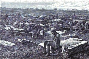 Illustration of a worker in the fields