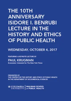 Blue poster for Paul Krugman Inequality event